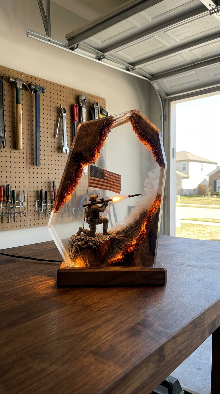 Military Resin Lamp