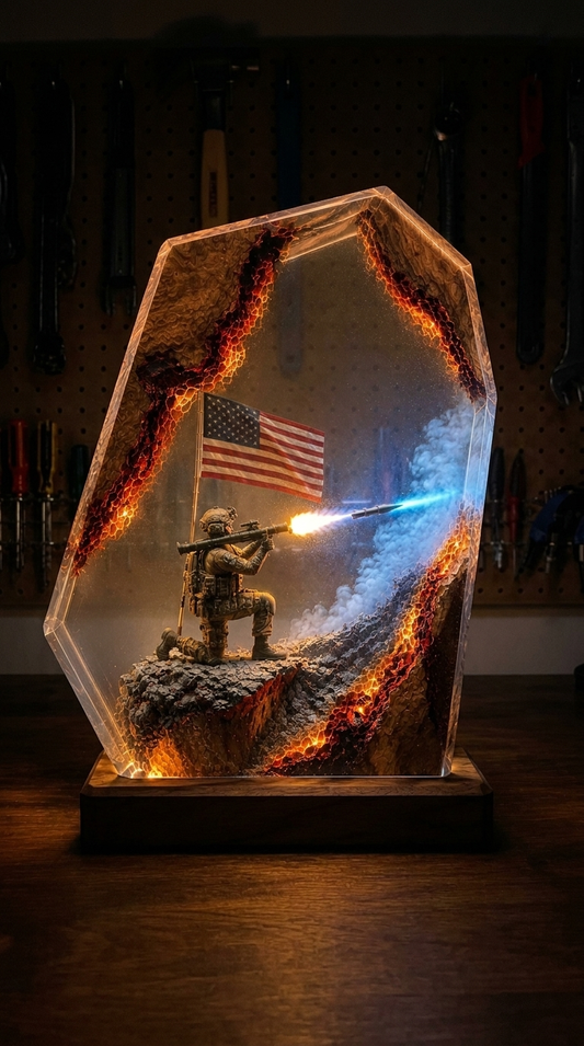 Military Resin Lamp
