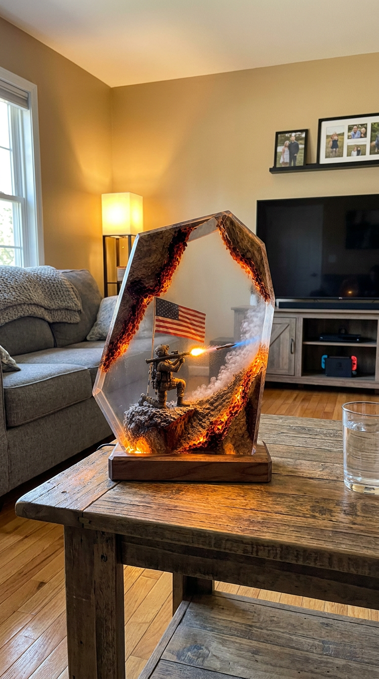 Military Resin Lamp
